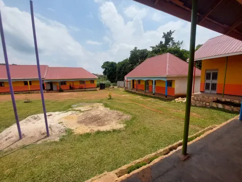 Yellow and orange classroom buildings